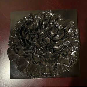 NWT Extremely unique black textured floral design Wall Art Statement Piece WOW!!